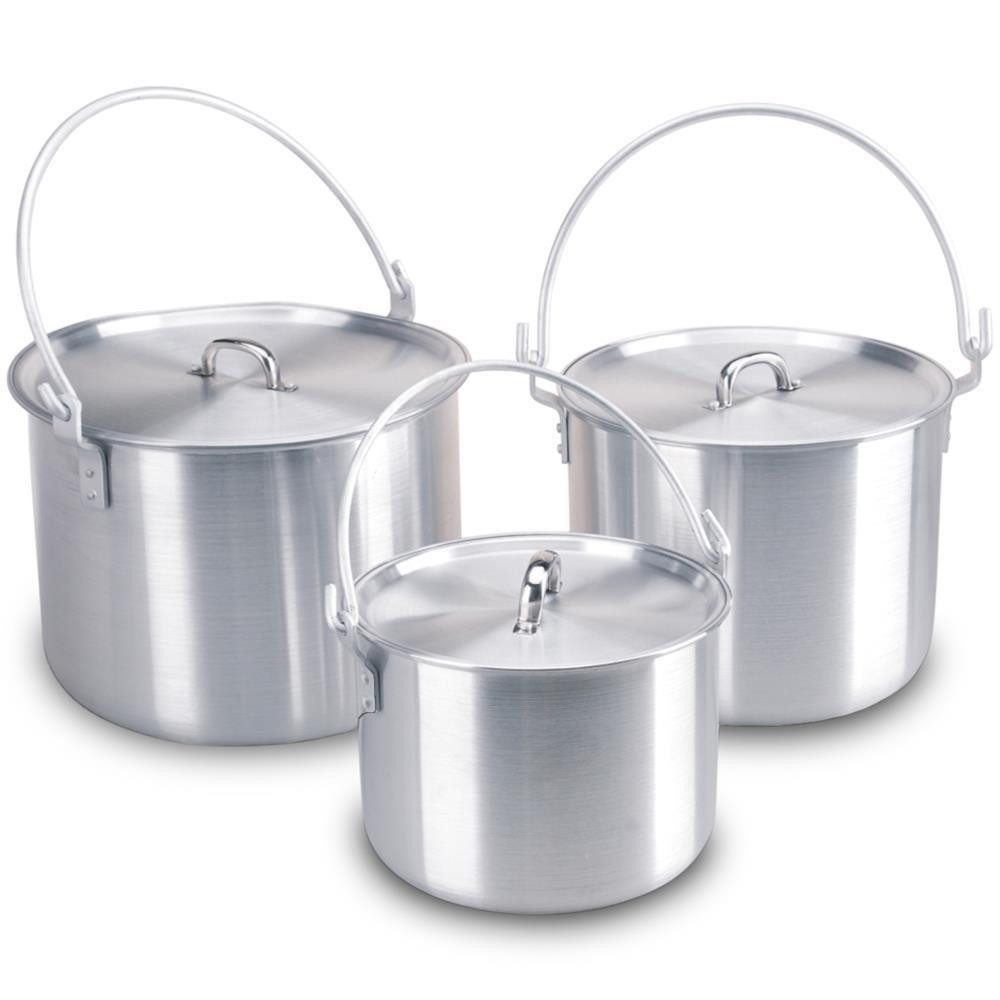 AceCamp Grilltopf Camping Topfset aus Aluminium, 3-teilig, 4L 8L 12L, Aluminium (Set, 3-tlg., 3 Töpfe in den Größen 4 L, 8 L und 12 L), 3-teilig, 4 L, 8 L, 12 L, Aluminium, leicht