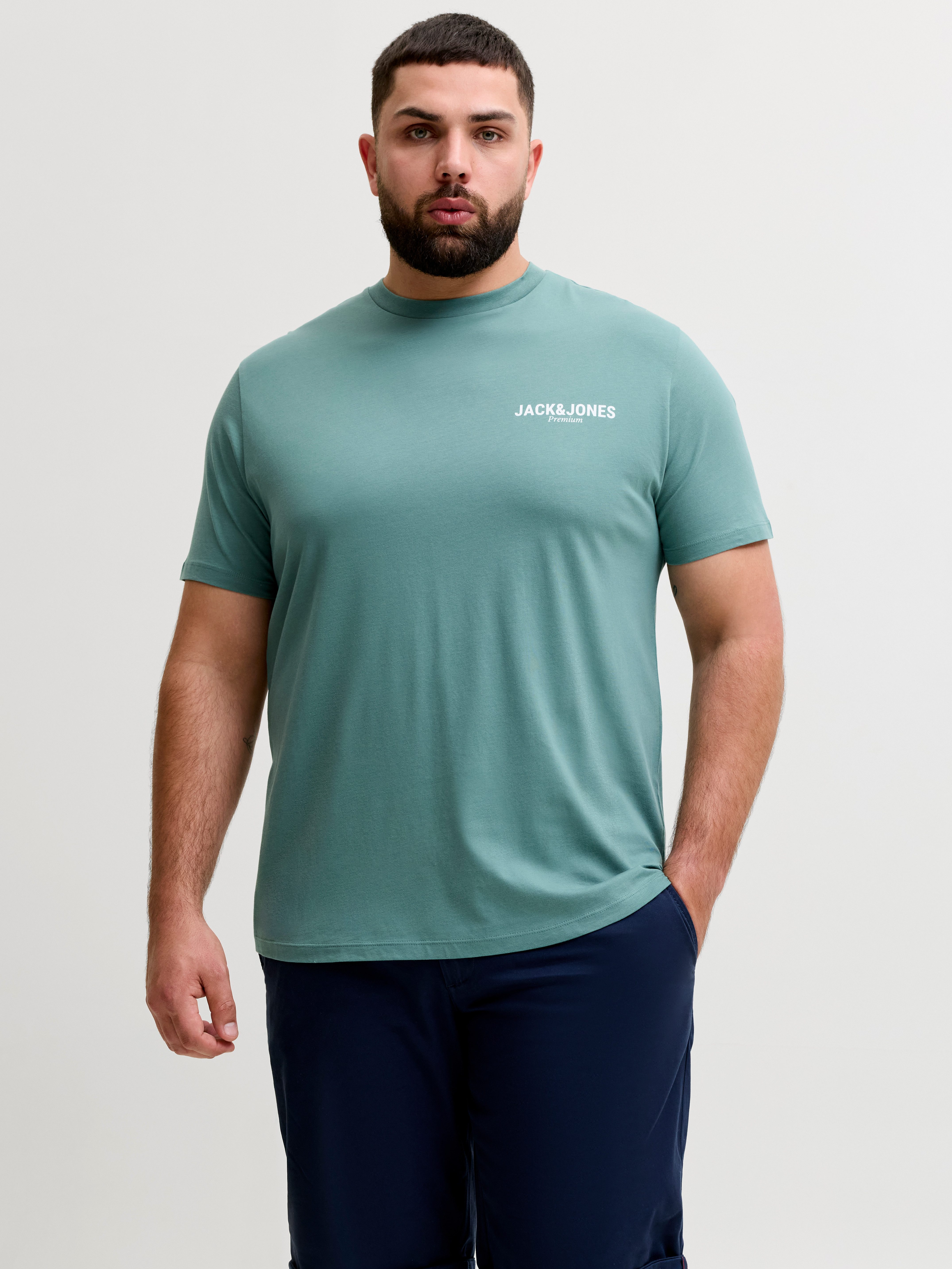 Jack & Jones PlusSize T-Shirt JPRBLAOSCAR SS TEE FST PLS mit Logo Schriftzug