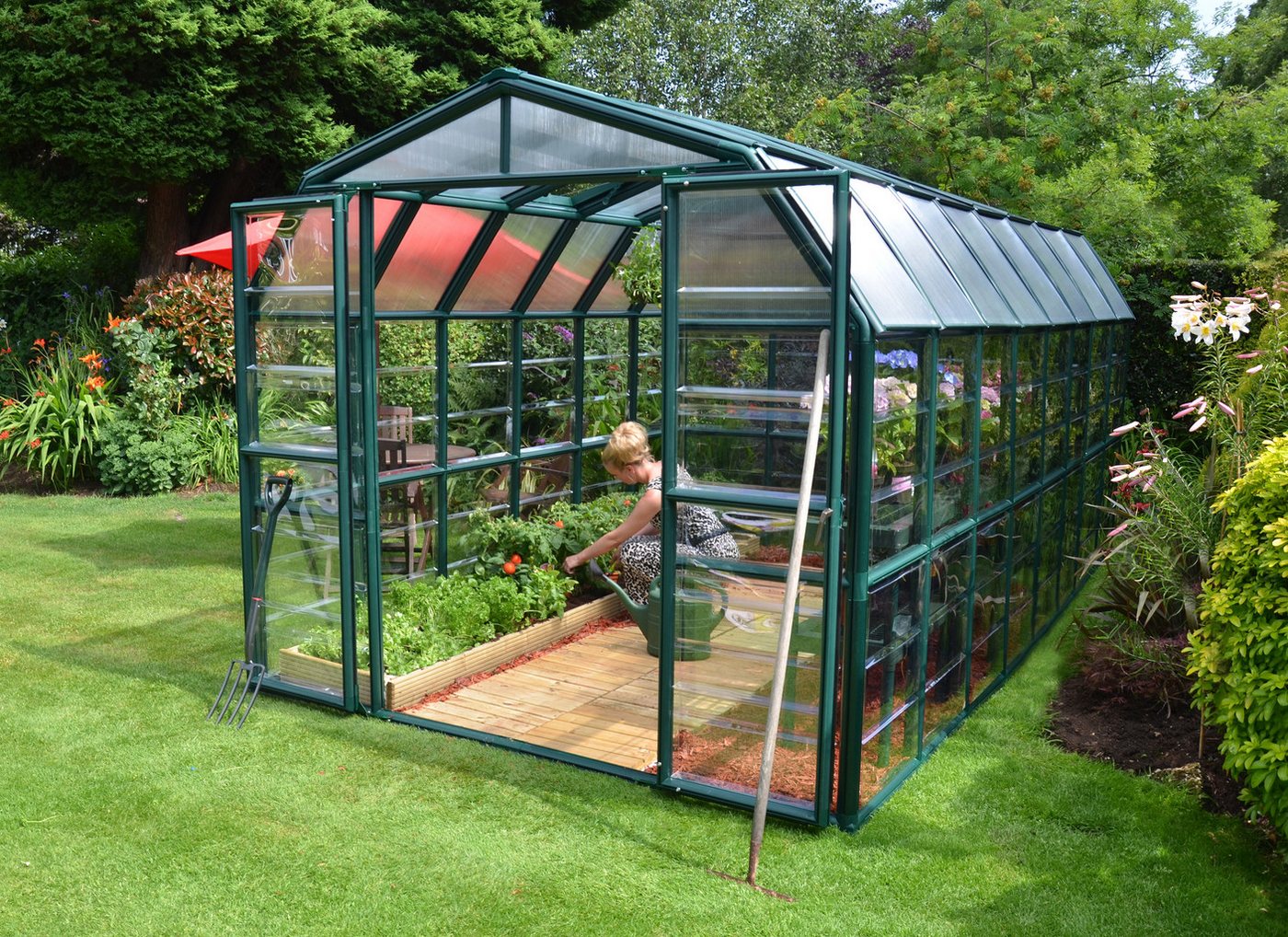 Thumbnail - Palram - Canopia Gewächshaus Grand Gardener, BxTxH: 265 x 513 x 238 cm, BxLxH: 60 x 160 x 238 cm, 0,8 mm Wandstärke, leb...