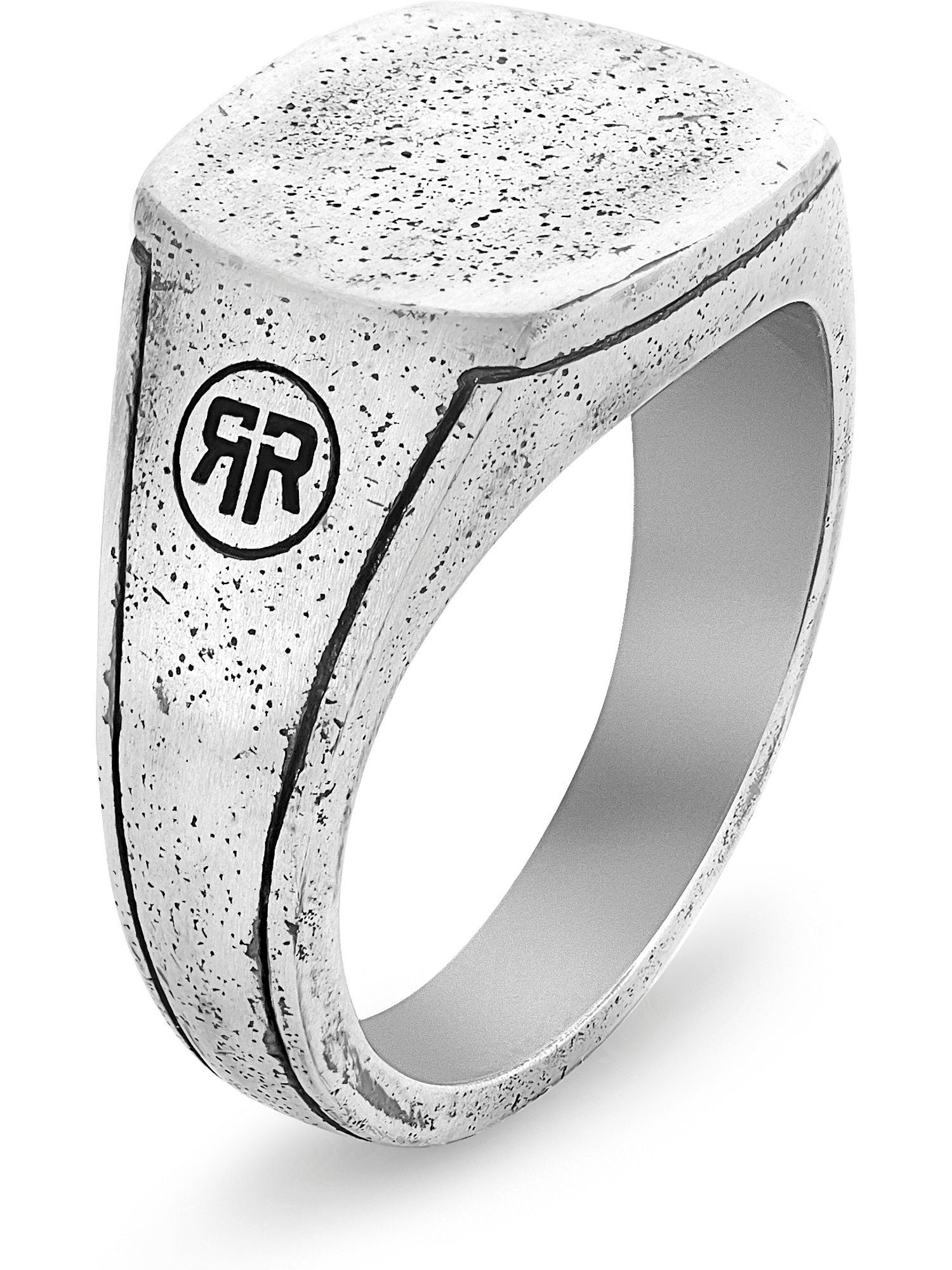 Rebel & Rose Fingerring Rebel & Rose Herren-Herrenring 925er Silber Onyx