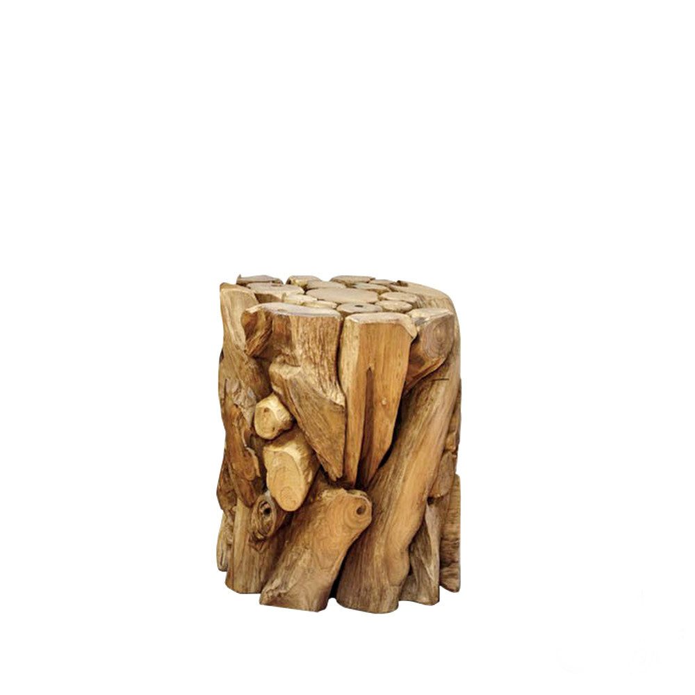 Möbel Bressmer Ablagetisch XILON Holzsäule Podest Teakholz massiv 100% Handarbeit (1-St)