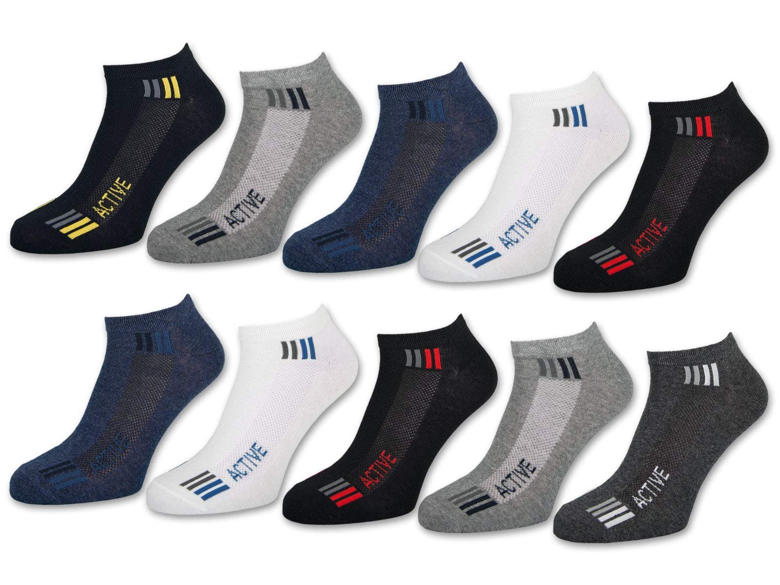 sockenkauf24 Sneakersocken 10 Paar Herren SPORT Socken Baumwolle (43-46) - 16735 WP