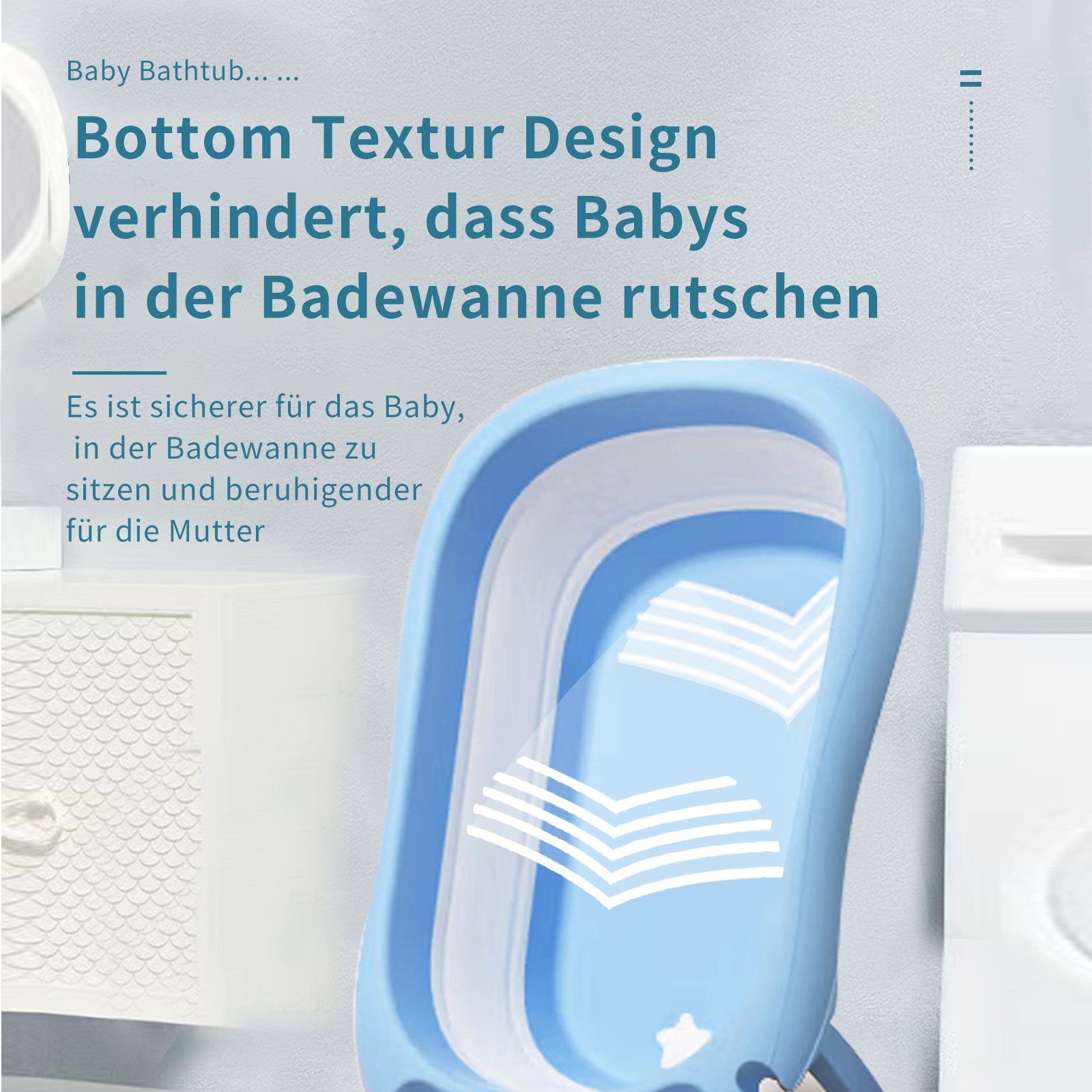 bleifrei, Schwimmbad), phthalatfrei Summer Kinder, A Babybadewanne Badewanne Kinder für Bisphenol Badewanne IKIDO Dusche, für (Tragbare frei, blau Faltbare