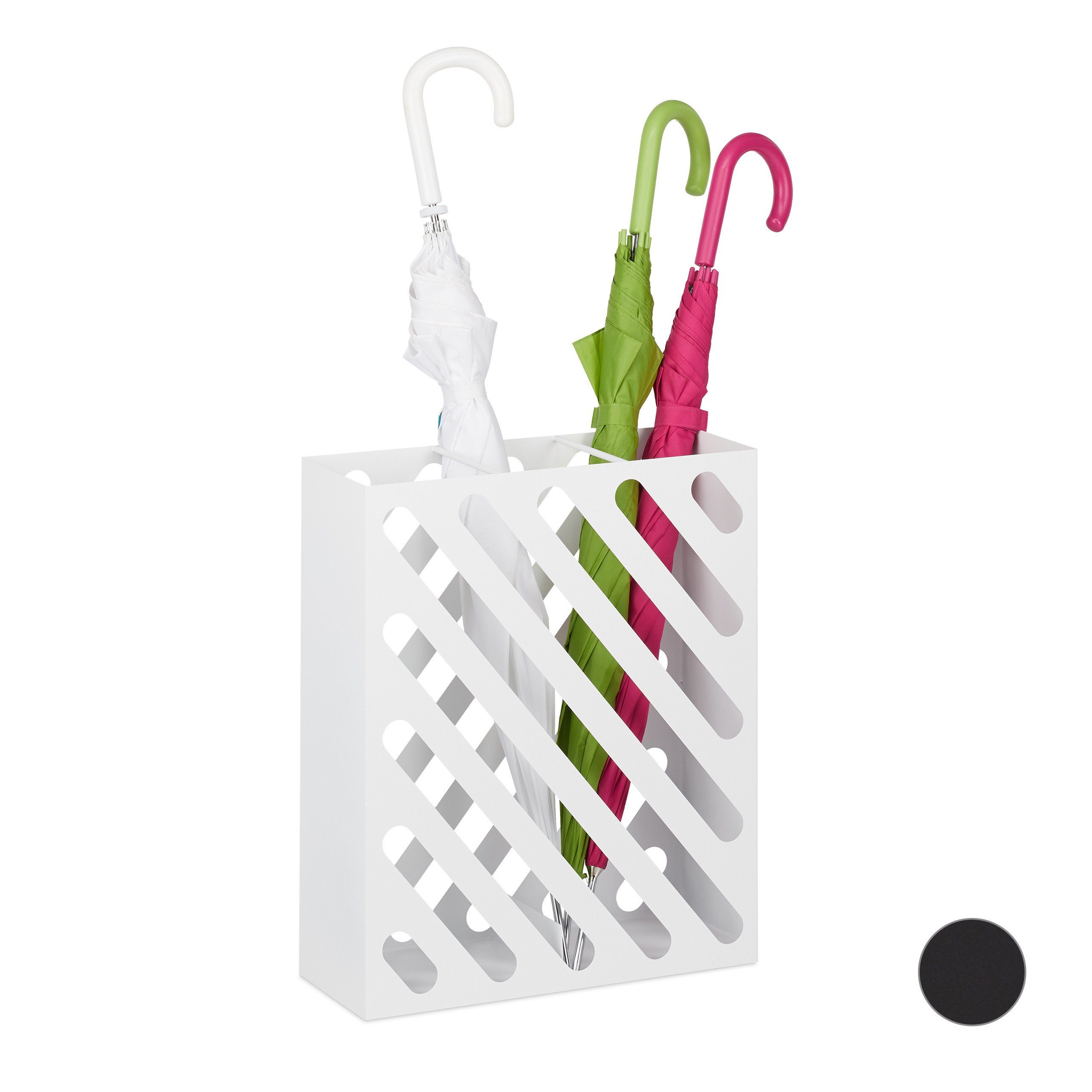 relaxdays Schirmständer Regenschirmständer XL eckig, weiß günstig online kaufen