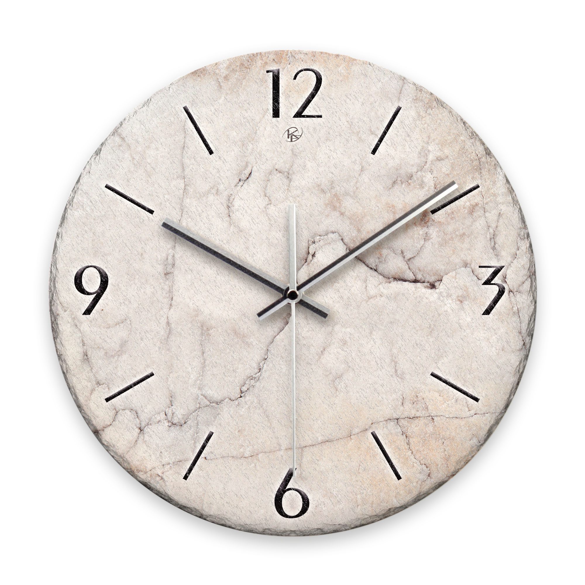 Kreative Feder Wanduhr Wanduhr „Stein-Optik weiß“ aus Stein (Keramik) in Sc günstig online kaufen