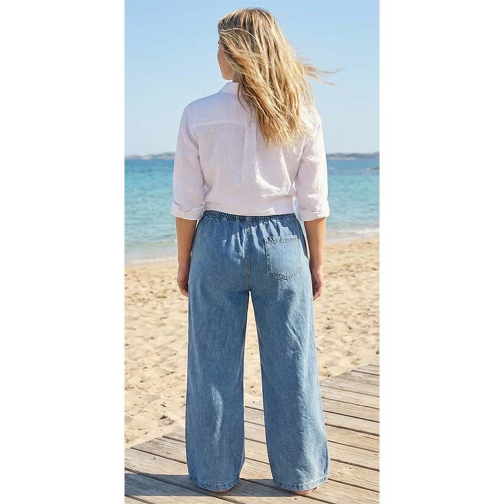 Miss Goodlife Weite Jeans Miss Goodlife Damen Jeanshose Elastic – MG15728 Blau