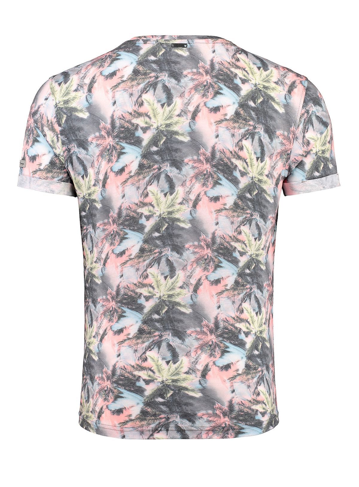Key Largo T-Shirt Florida Hawaii Look Palmennmuster MT00403 Rundhals-Auschnitt bedruckt kurzarm slim fit