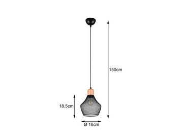 meineWunschleuchte LED Pendelleuchte, Dimmfunktion, LED wechselbar, warmweiß, kleine Industrial Gitterlampe über Kochinsel Kücheninsel hängend Ø18cm