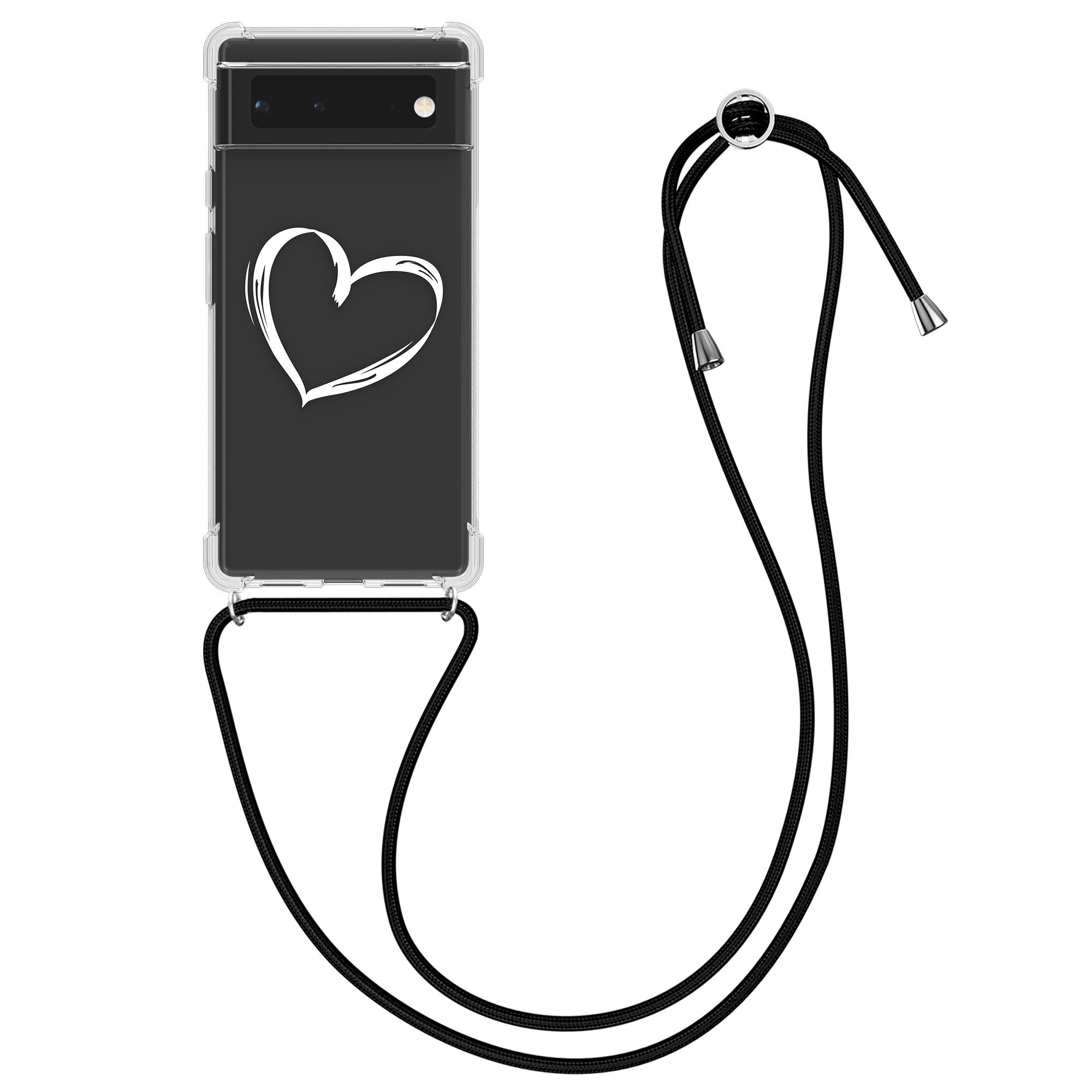 kwmobile Handyhülle Hülle für Google Pixel 6, Silikon Handyhülle mit Kette - Handykette Handyband