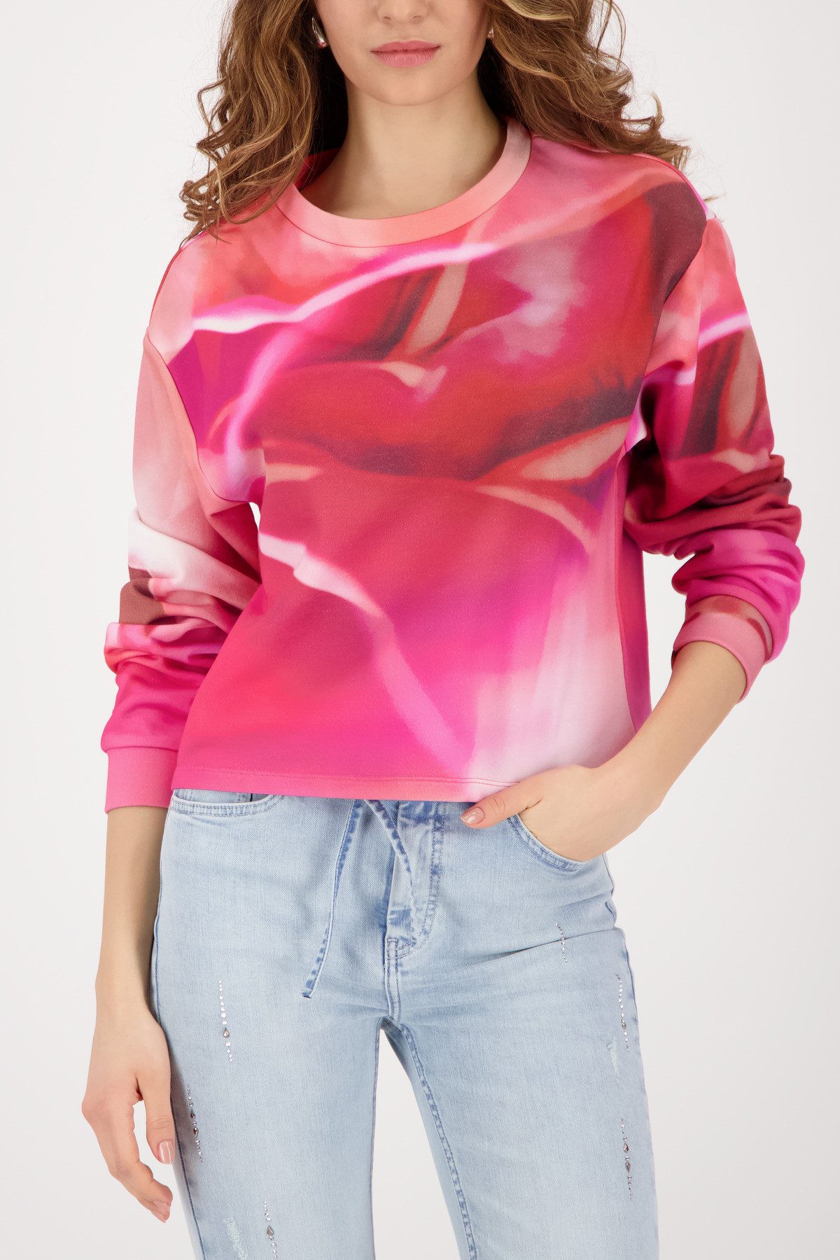Monari Sweatshirt Sweatshirt Blume allover Regular fit mit Allover-Muster günstig online kaufen