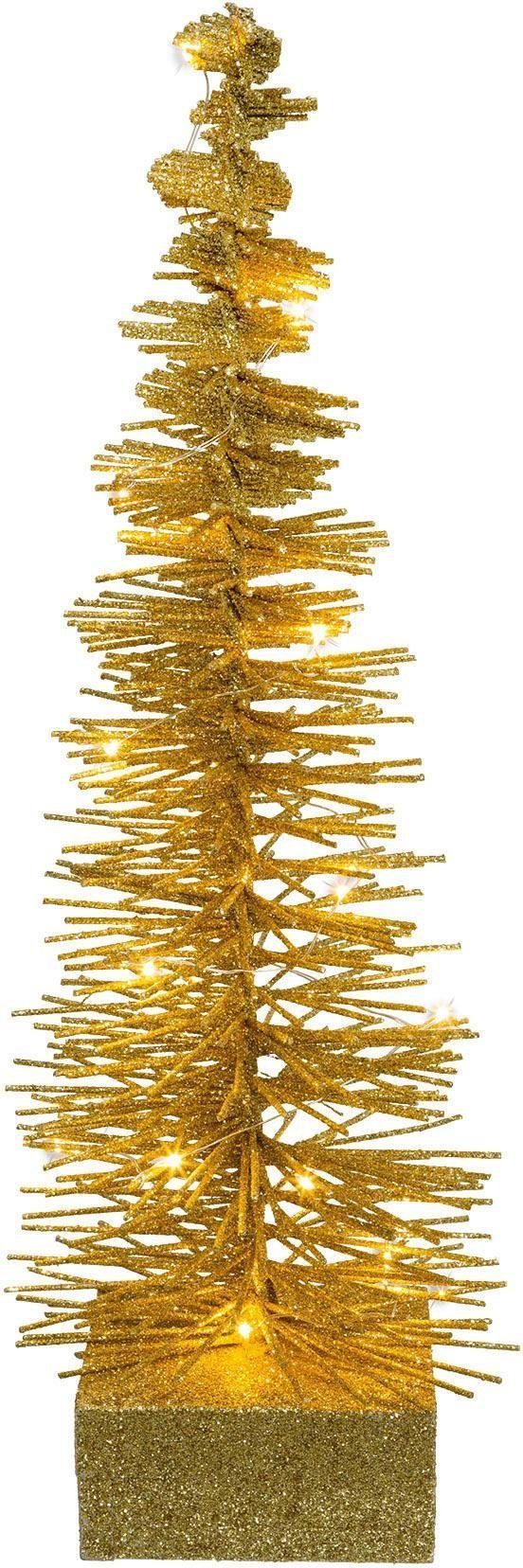 fest Creativ Fernbedienung Timerfunktion, champagner und LED light Baum mit Weihnachtsdeko, LED integriert, Timer