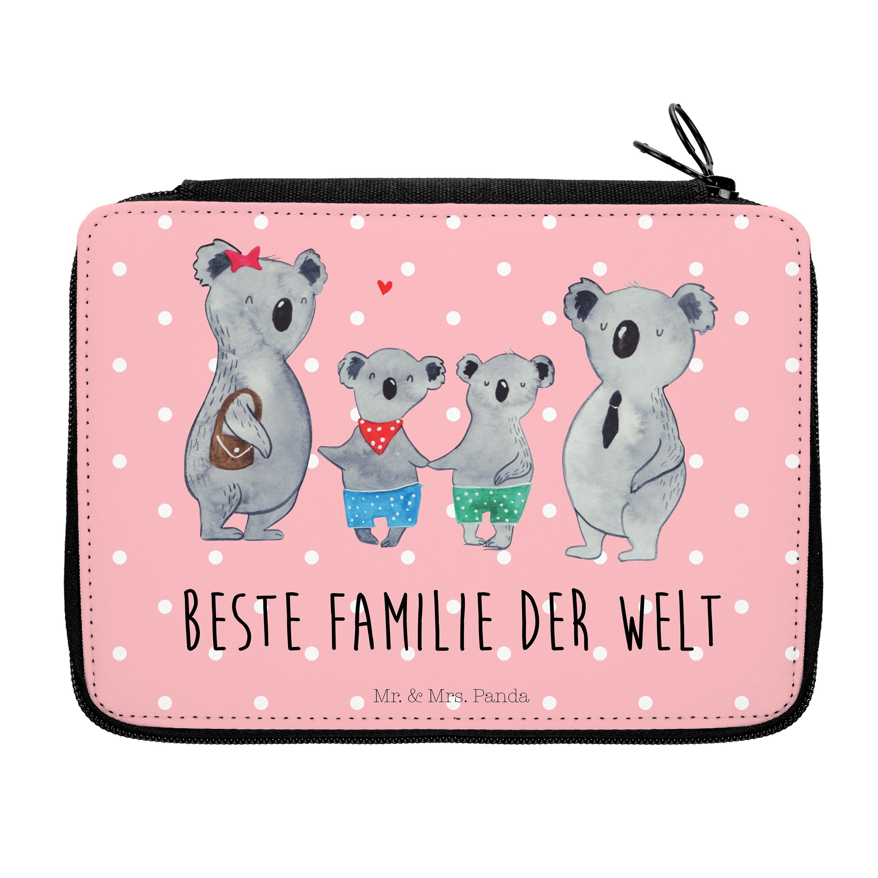Mr. & Mrs. Panda Federmäppchen Koala Familie zwei - Rot Pastell - Geschenk, Einschulung, Federmäppch, (1-tlg)