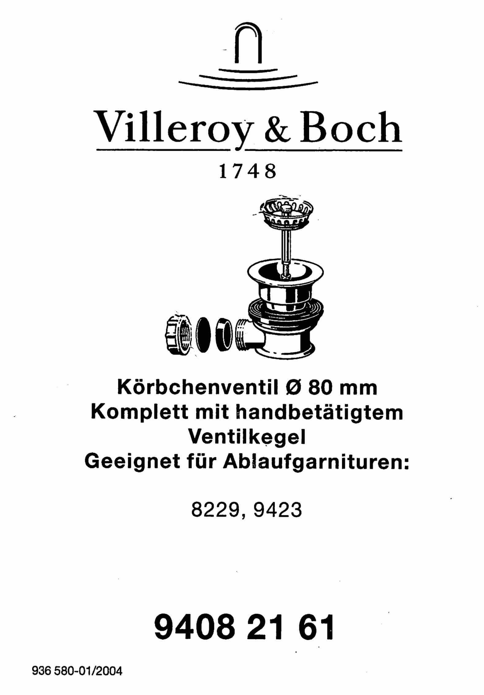 Villeroy & Boch Restebecken für Einbauspüle Villeroy Körbchenventil Boch & Profi handbetätigt