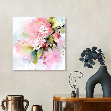 Posterlounge Acrylglasbild Rachel McNaughton, Kirschblüten mit Biene, Wohnzimmer Malerei