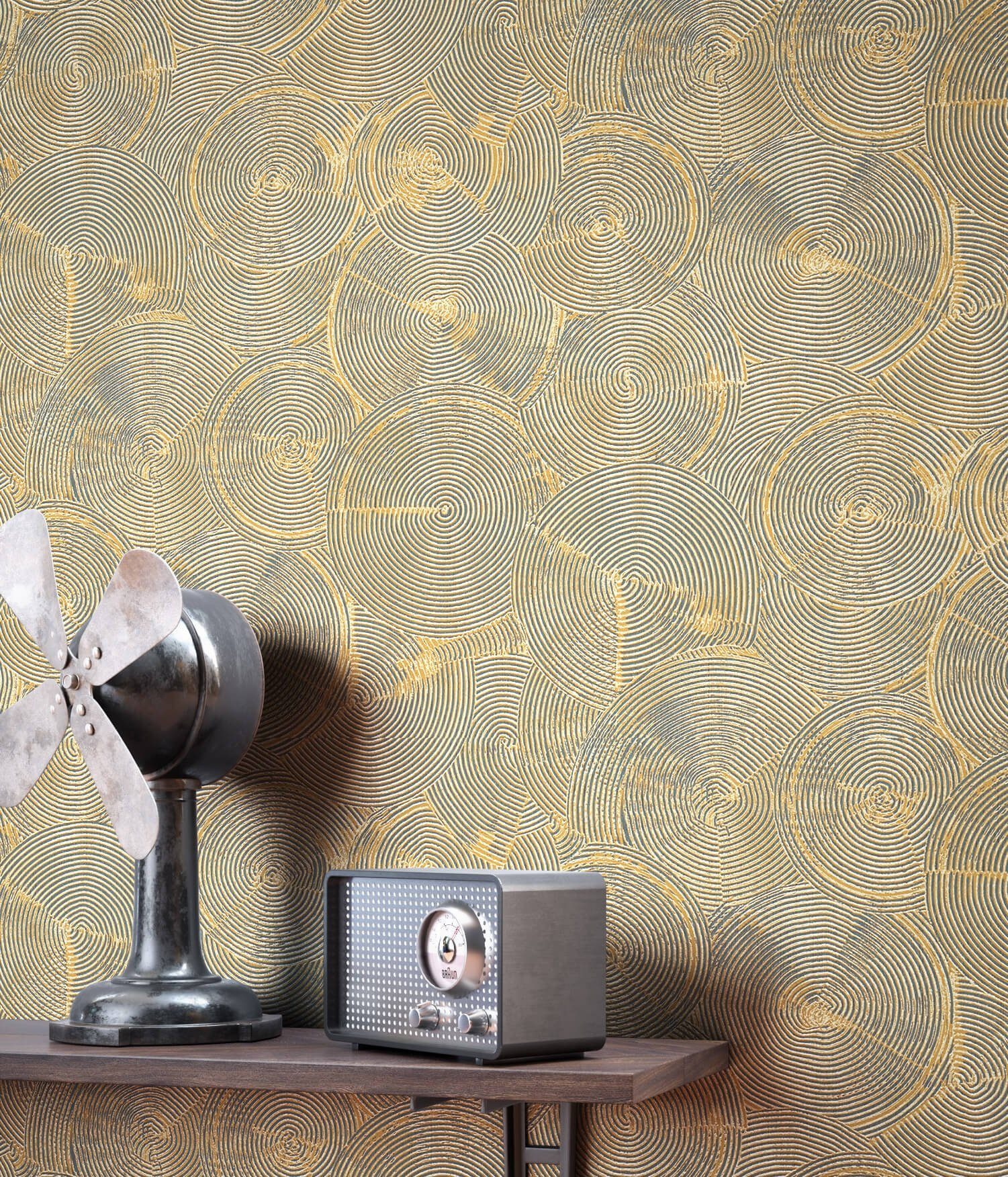 Newroom Vliestapete, Beige Tapete Ethno Glänzend günstig online kaufen
