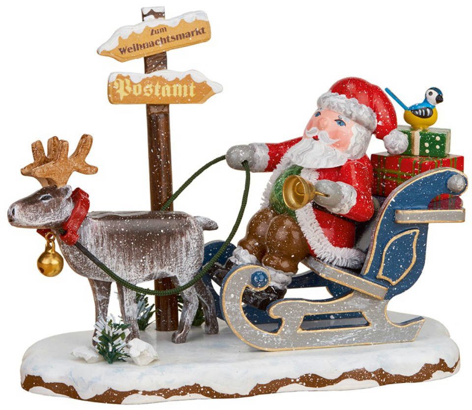 Hubrig Volkskunst Zschorlau Erzgebirge Sammelfigur Hubrig Winterkinder Hurra, der Weihnachtsmann kommt
