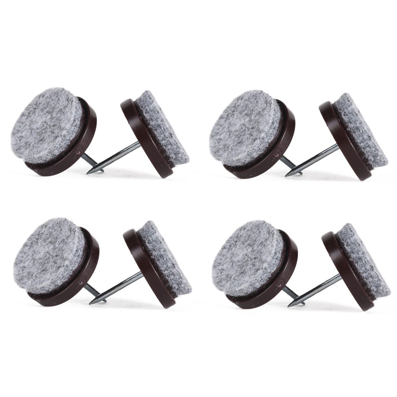 BENSON Filzgleiter Filzgleiter mit Nagel Ø 25 mm, Möbel-Bodenschoner Grau-Braun 8er-Set, 8-teiliges Set Bodenschoner mit Nagel für Stühle & Möbel