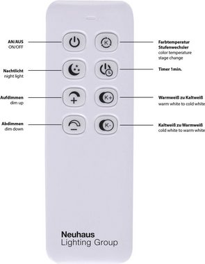 Paul Neuhaus LED Stehlampe Inigo, Dimmfunktion, Farbsteuerung, Memoryfunktion, mehrere Helligkeitsstufen, LED fest integriert, Neutralweiß, Kaltweiß, Warmweiß, Mit Funkfernbedieung; CCT-Lichtmanagement; Dimmbar; Fußschalter