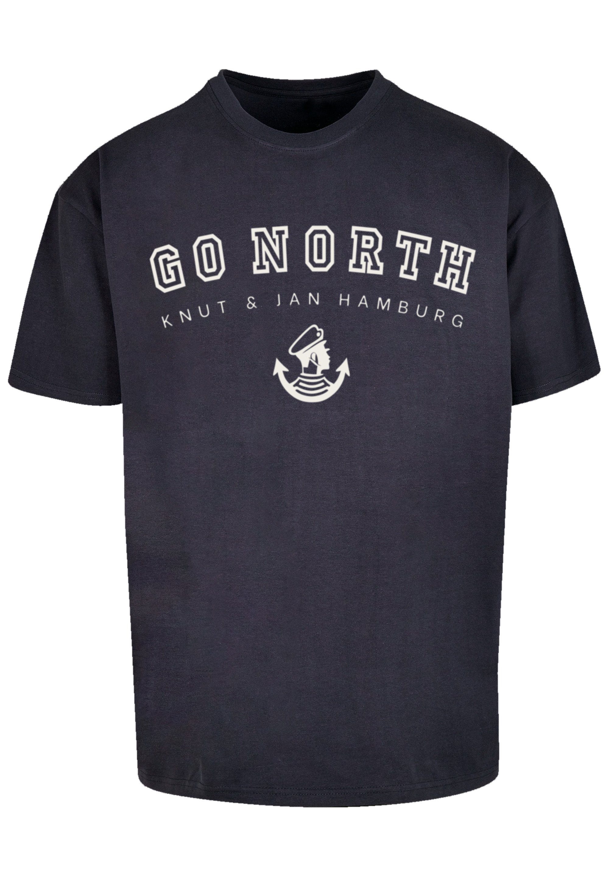 F4NT4STIC T-Shirt Go Jan Knut North Print Hamburg & navy