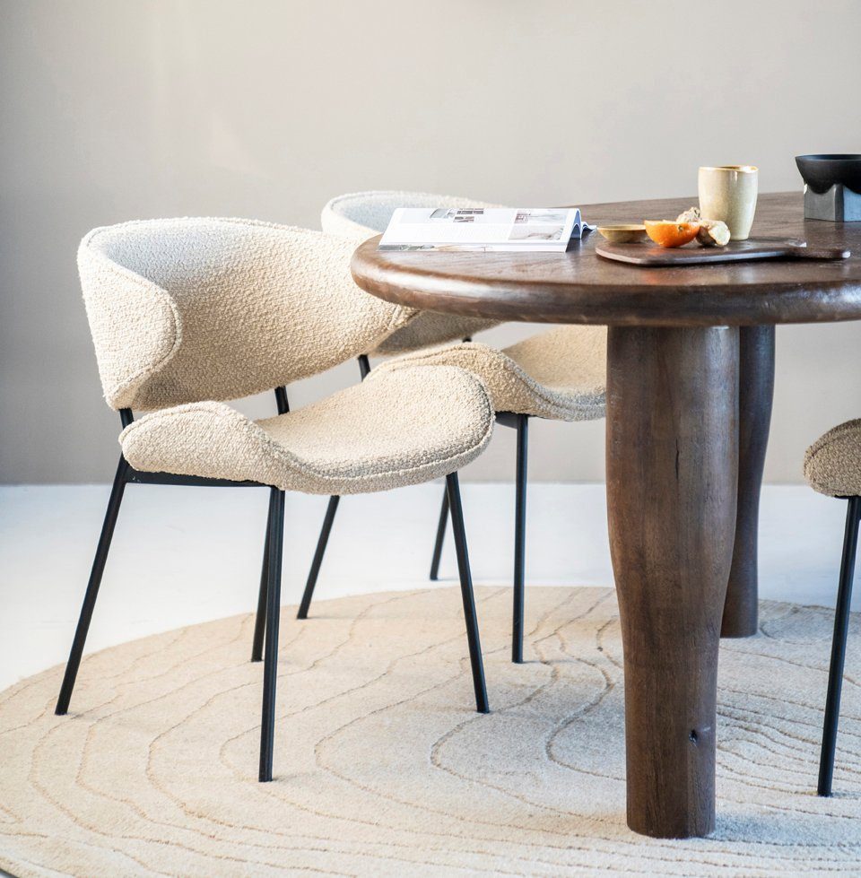 Maison ESTO Esszimmerstuhl ALENA Vierfußstuhl Bouclé günstig online kaufen