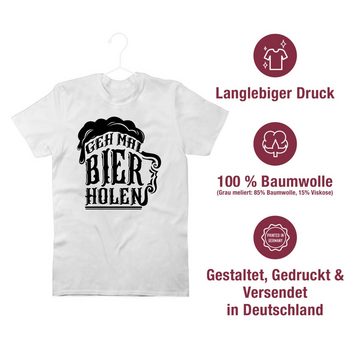 Shirtracer T-Shirt Geh mal Bier holen - schwarz Party & Alkohol Herren