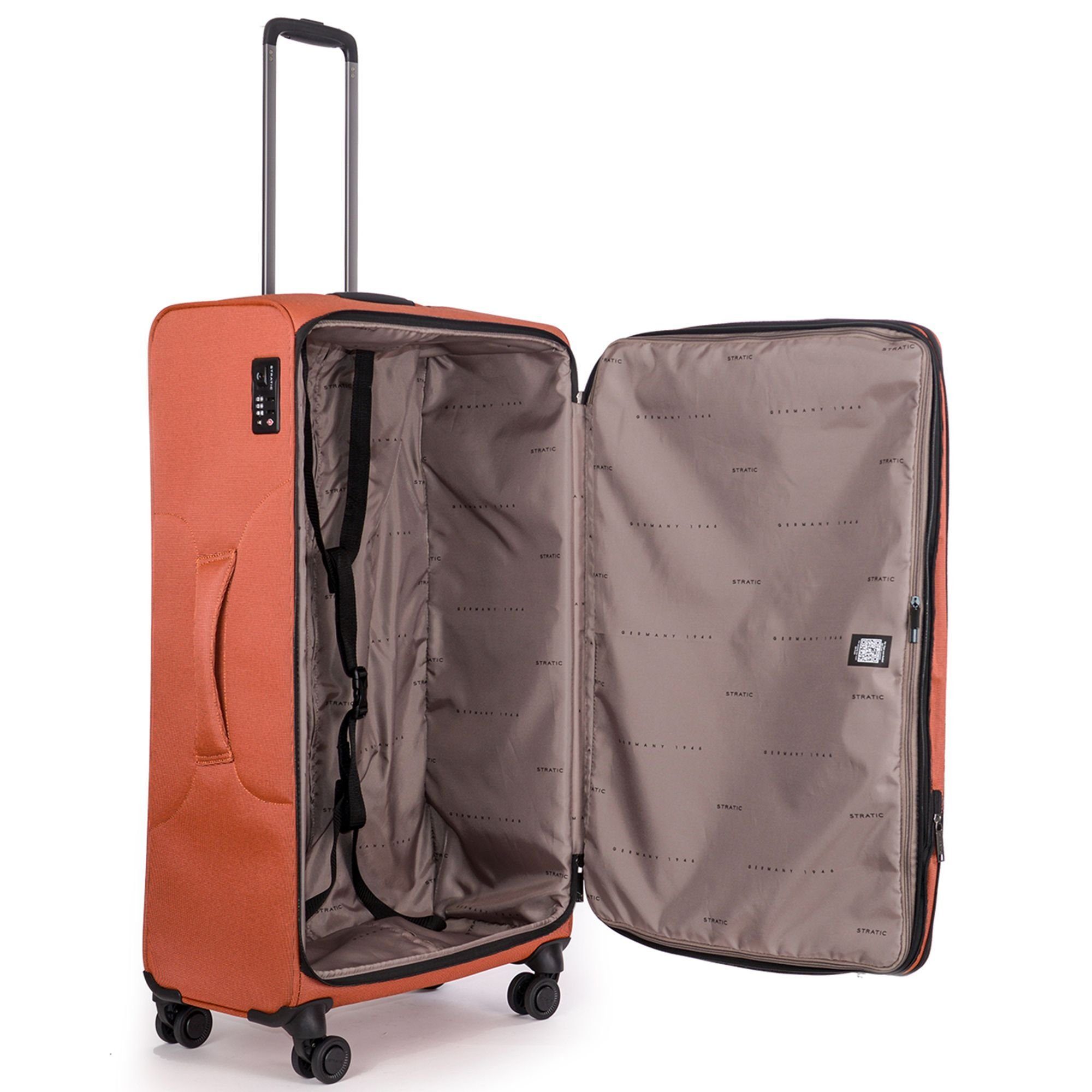 Light Weichgepäck-Trolley Stratic Bendigo Polyester 4 Plus, rosso-clay Rollen,