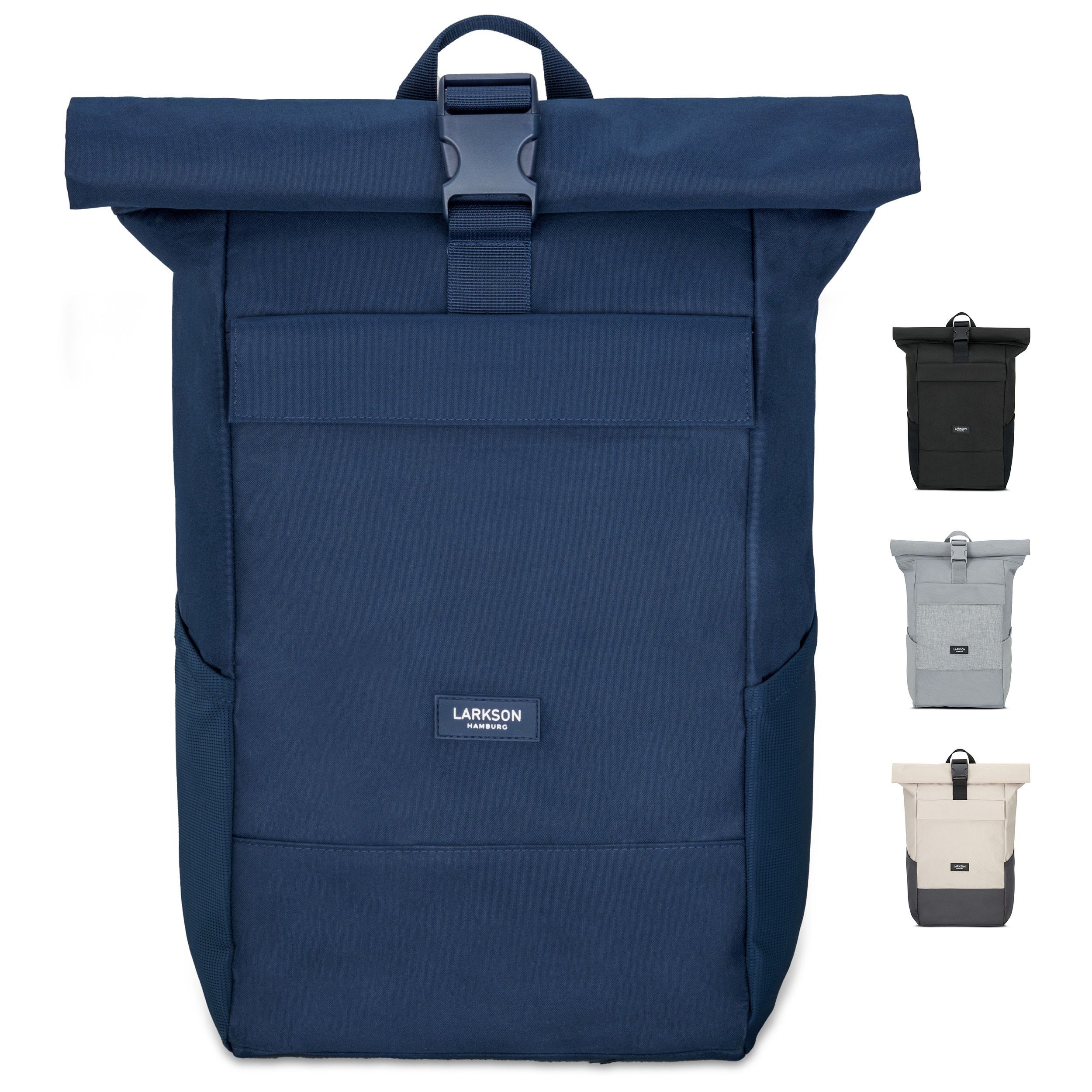 LARKSON Cityrucksack No 4, Rolltop Damen Herren, Laptop Fach (1-tlg), Wasserabweisend
