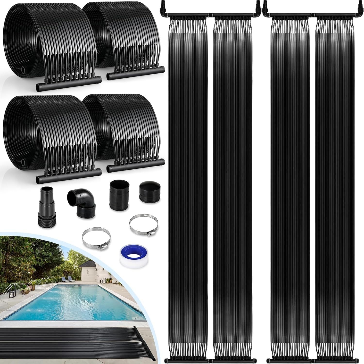 TLGREEN Pool-Solarkollektor Solarkollektor Poolheizung, (2-St), poolheizung solar
