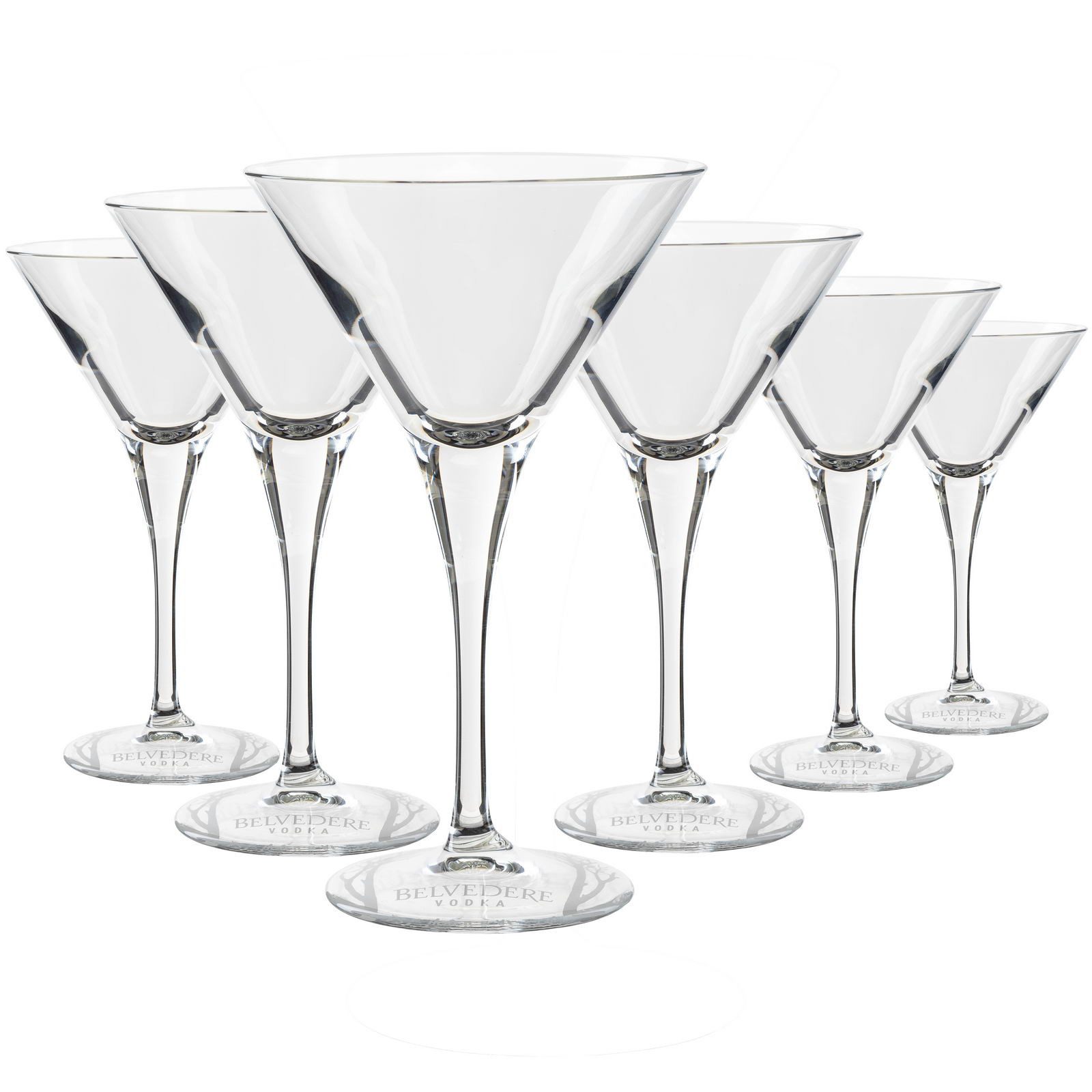 Belvedere Vodka Martiniglas Belvedere Vodka Glas 24,5 cl – elegantes Glas für Spirituosen, 6-tlg., klassisches Design trifft Wertigkeit