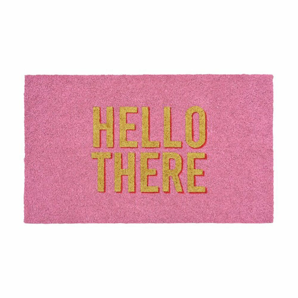 Giftcompany Fußmatte Hello there, Glitzer Rosa, 75 x 45 cm