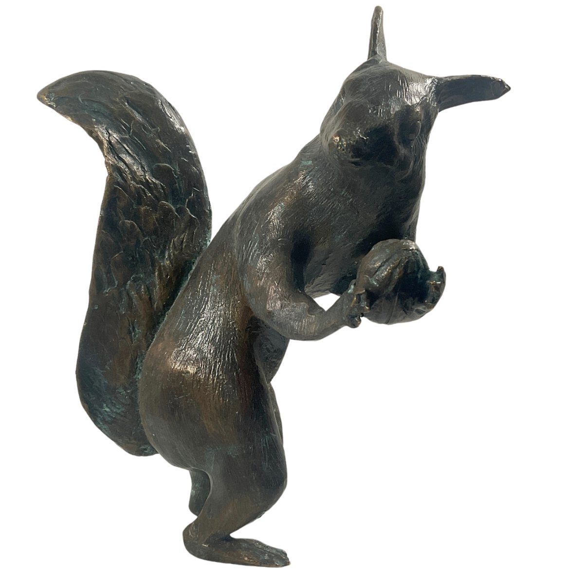 IDYL Rottenecker Gartenfigur Bronzeskulptur mit Eichel" "Eichhörnchen