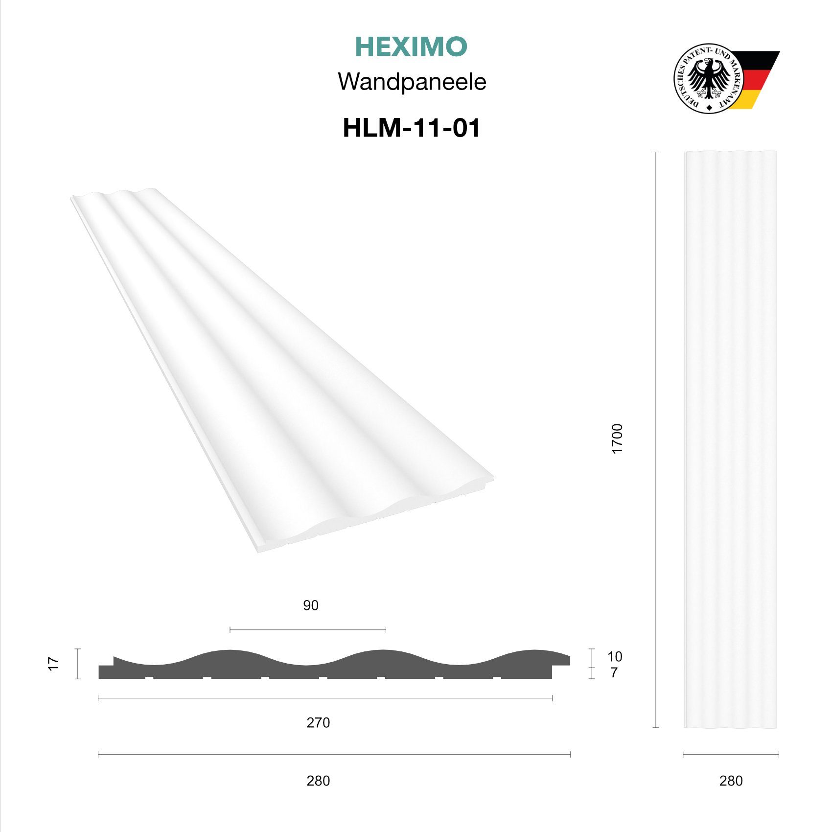 HEXIMO Wanddekoobjekt HLM-11-01 (Lamellenwand (3.67 m) günstig online kaufen