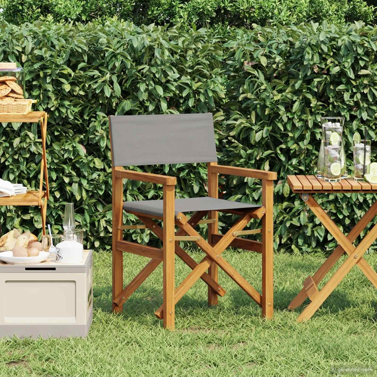 vidaXL Gartenstuhl Esszimmerstuhl Braun und Hellgrau 56 x 54 x 87 cm (1 St)