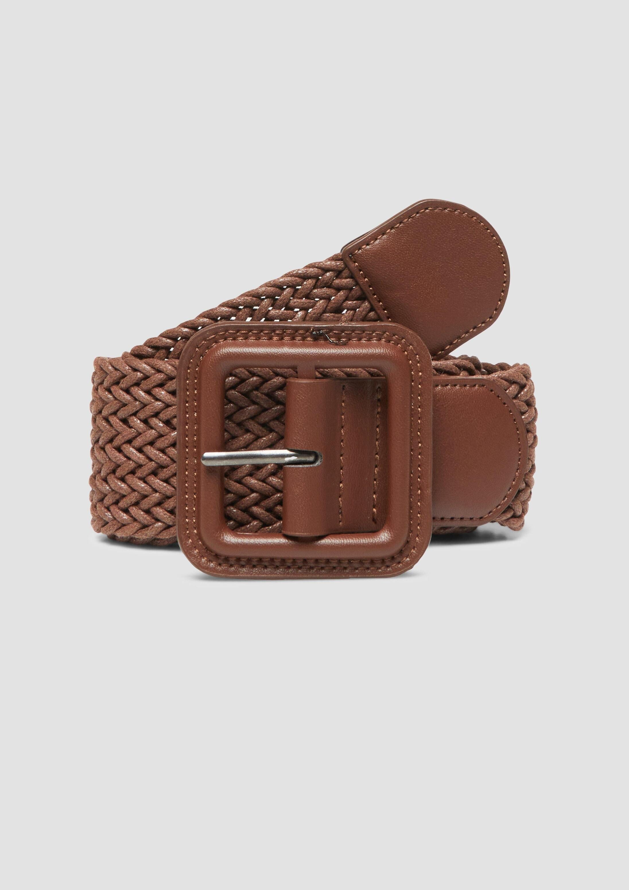 s.Oliver Ledergürtel Taillengürtel Eleganter Gürtel mit Textilband und Dornschließe