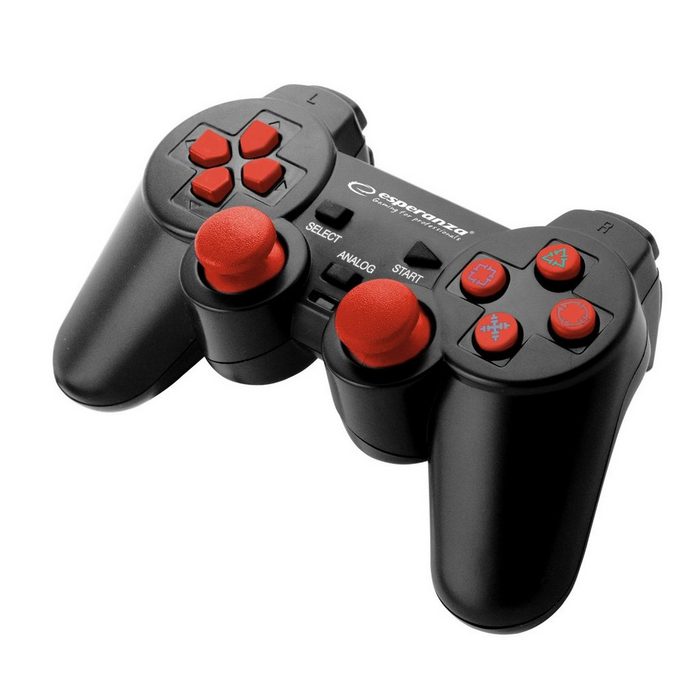 Esperanza Joypad Gamepad Controller Joystick Controller mit Vibration kabelgebunden für PC PS2 PS3 Controller