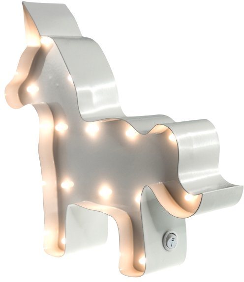 MARQUEE LIGHTS LED Dekolicht Unicorn, LED fest integriert, Warmweiß, Wand-Tischlampe  Unicorn 13 festverbauten LEDs - 23x23 cm, Hochwertig pulverbeschichtetes  Metall