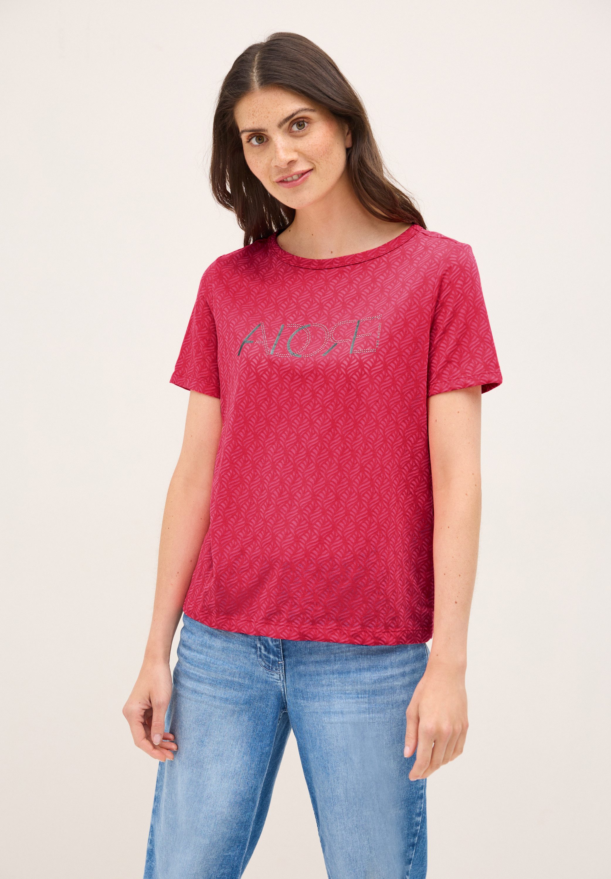CECIL T-Shirt in Ausbrenner-Optik mit Wording günstig online kaufen