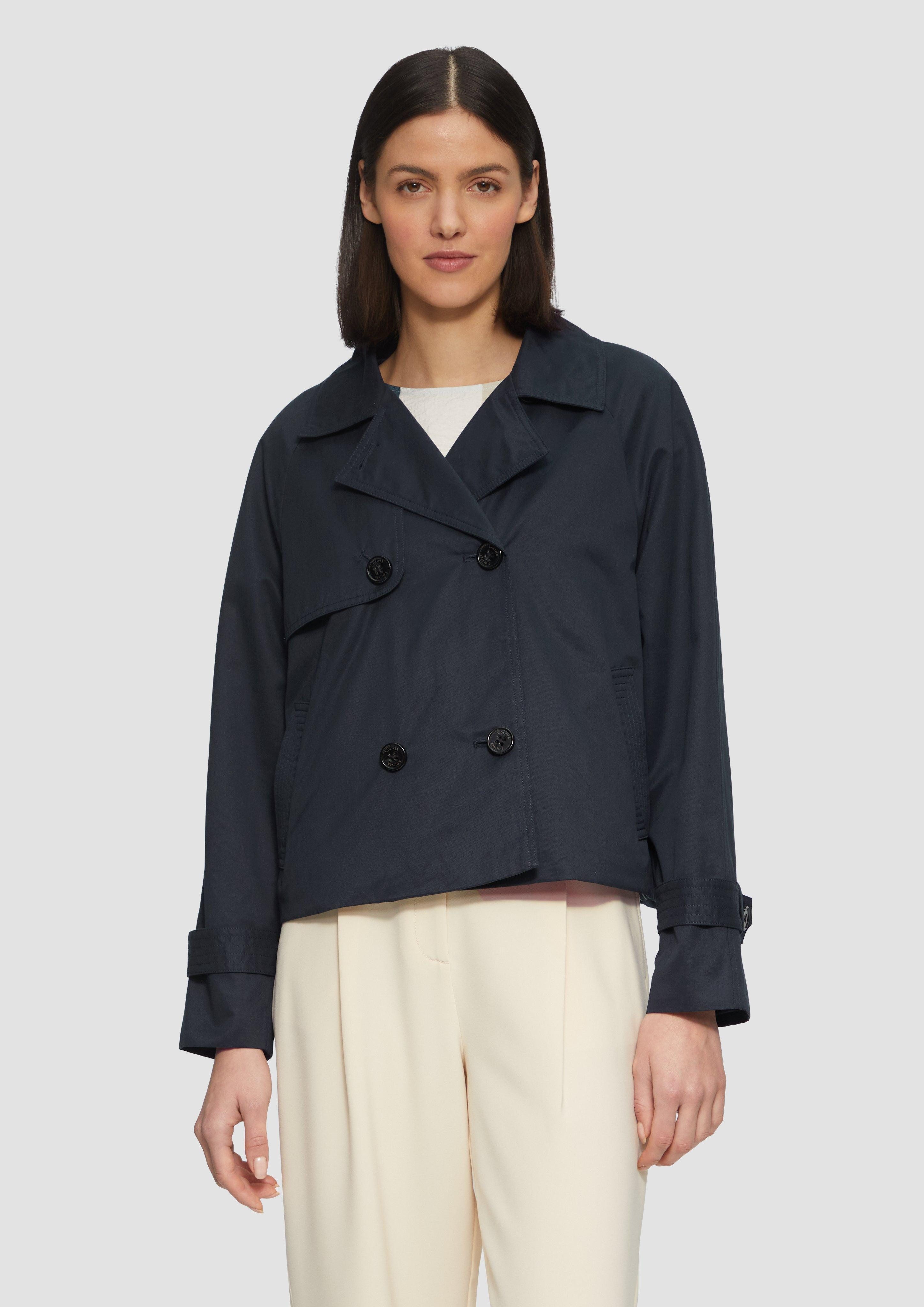 Funktionsjacke Cabanjacke mit Raglanärmeln und Streifenfutter