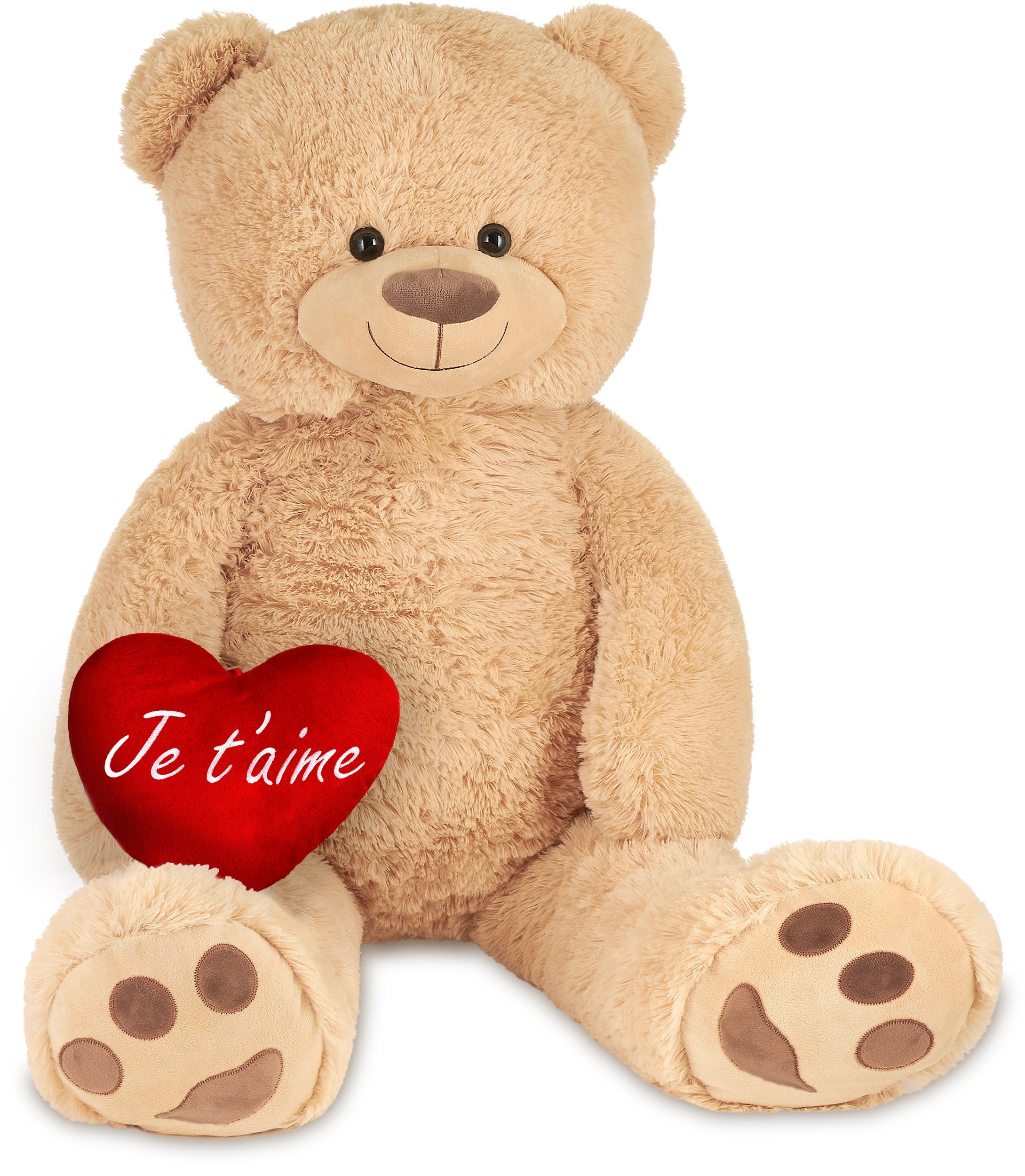 Kuscheltier XXL Teddybär 100 cm mit Je t'aime Herz
