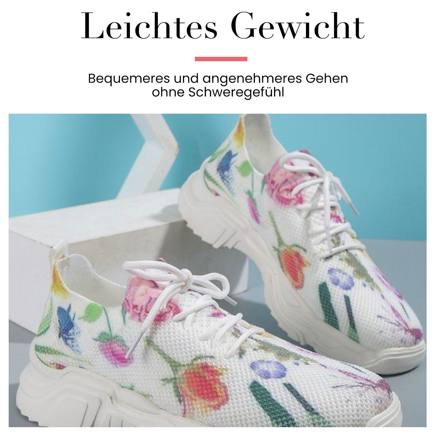 Sneaker Daisred Atmungsaktiv Sneaker Turnschuhe Blumen1 Fashion Damen
