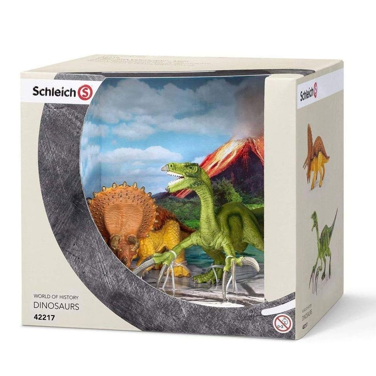 Spielfigur Schleich 42217 - World of History - Triceratops und Therizinosaurus, 2
