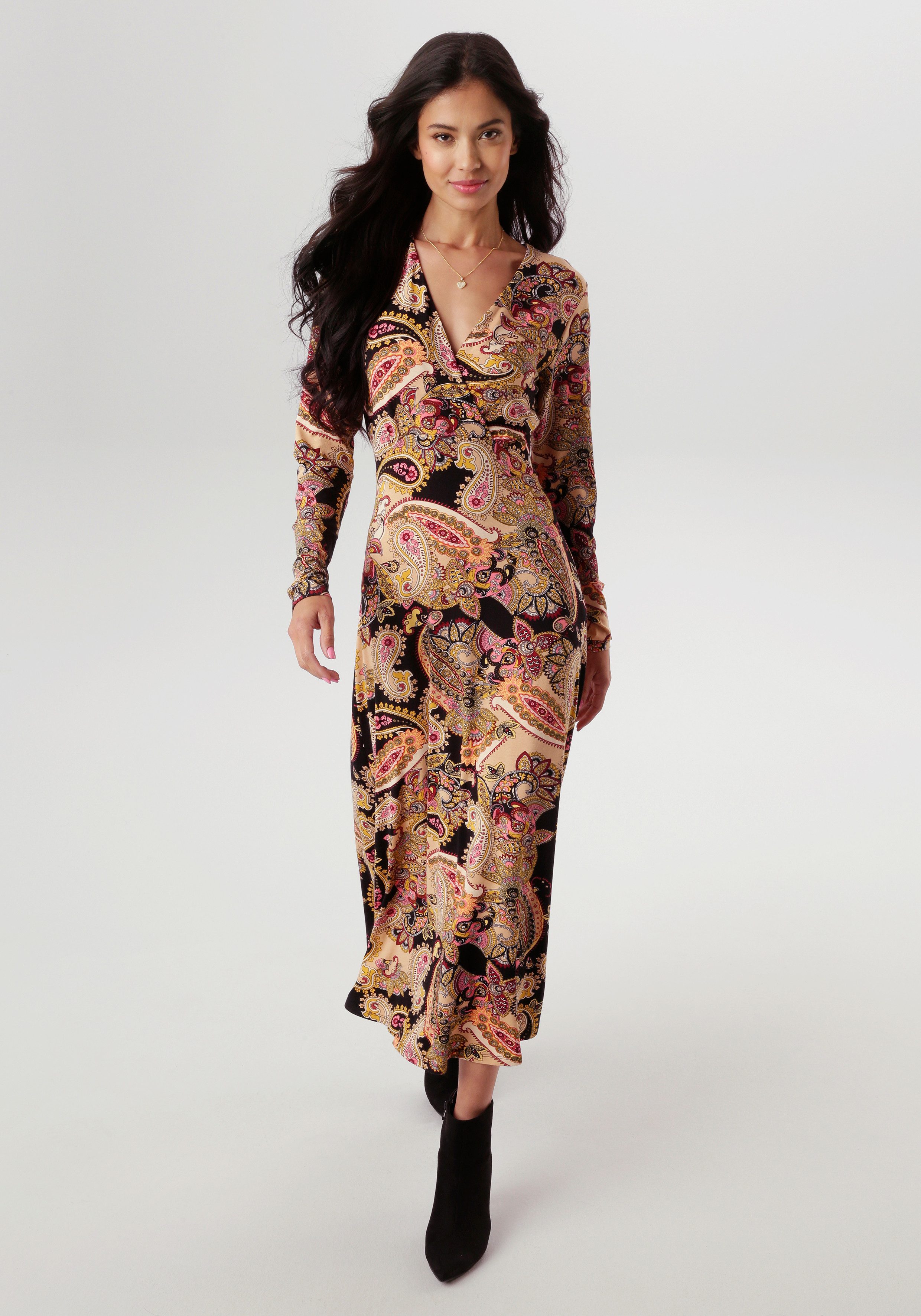 Aniston SELECTED Midikleid mit V-Ausschnitt und günstig online kaufen