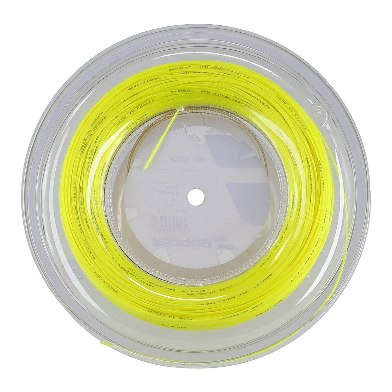 Babolat Tennissaite RPM Rough (Haltbarkeit+Spin) gelb 200m Rolle, Saitendicke: 1.30