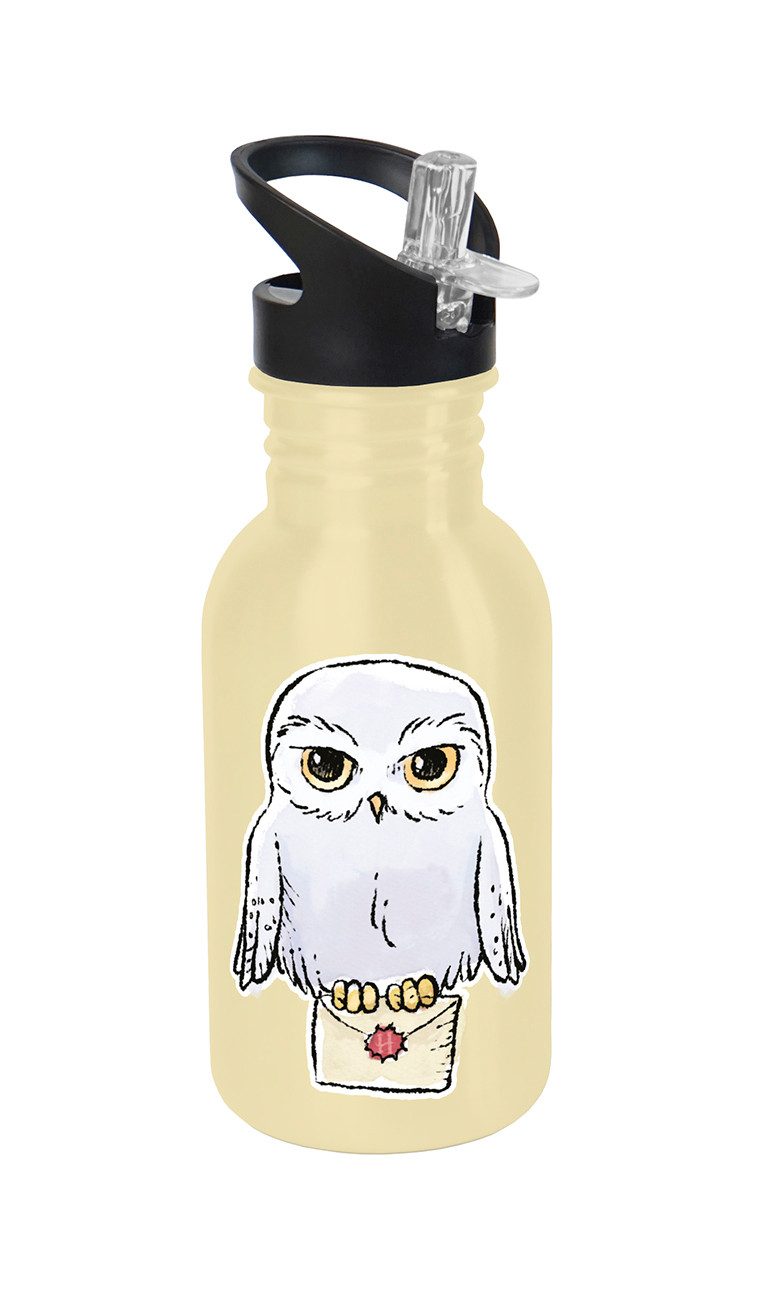 Geda Labels GmbH Trinkflasche HP Eule 500ml Edelstahl, Beige, 500ml, nicht spülmaschinengeeignet