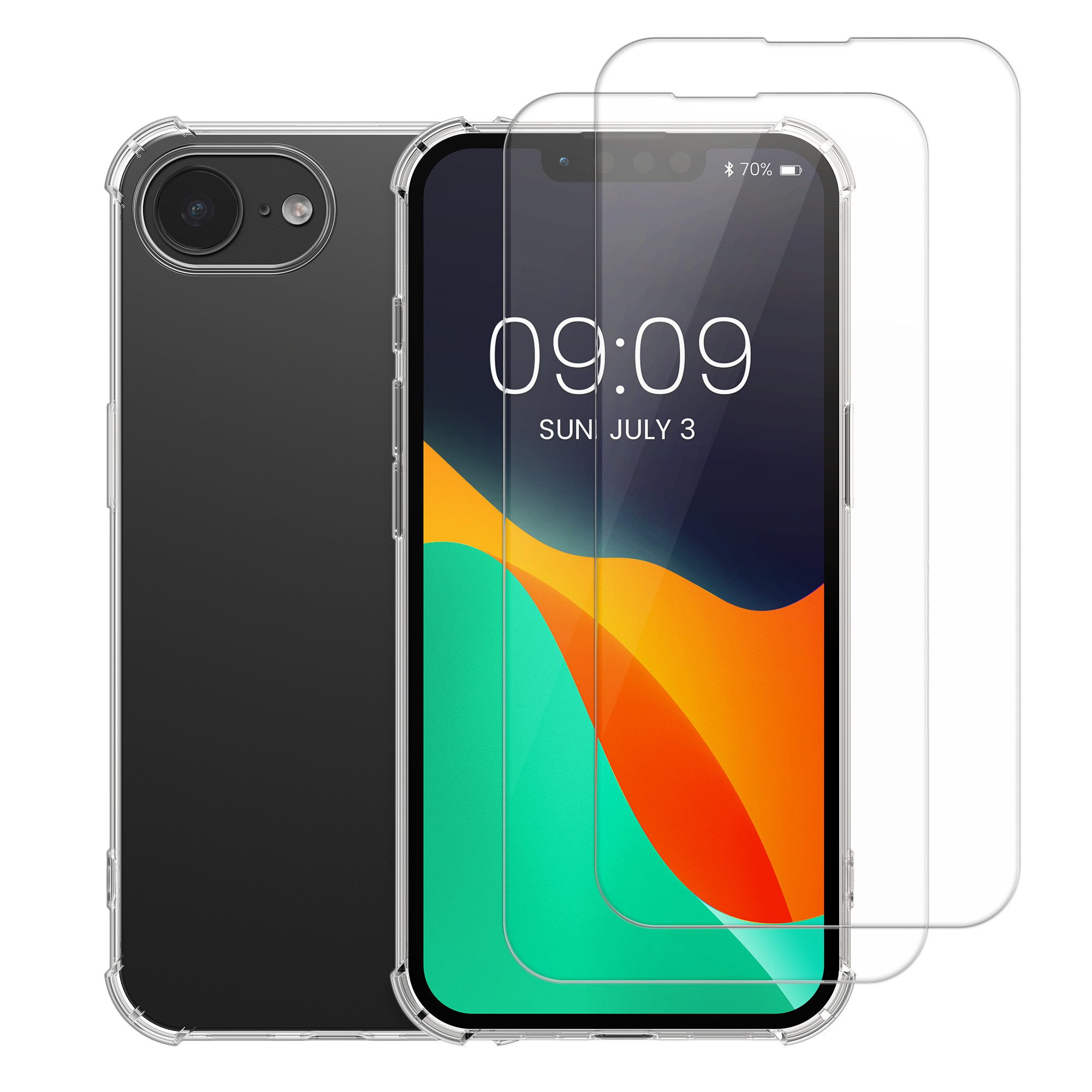 kalibri Handyhülle Hülle für Apple iPhone 17e / iPhone 16e Case, Handyhülle mit 2x Glas Schutz Folie - Cover Handyhülle