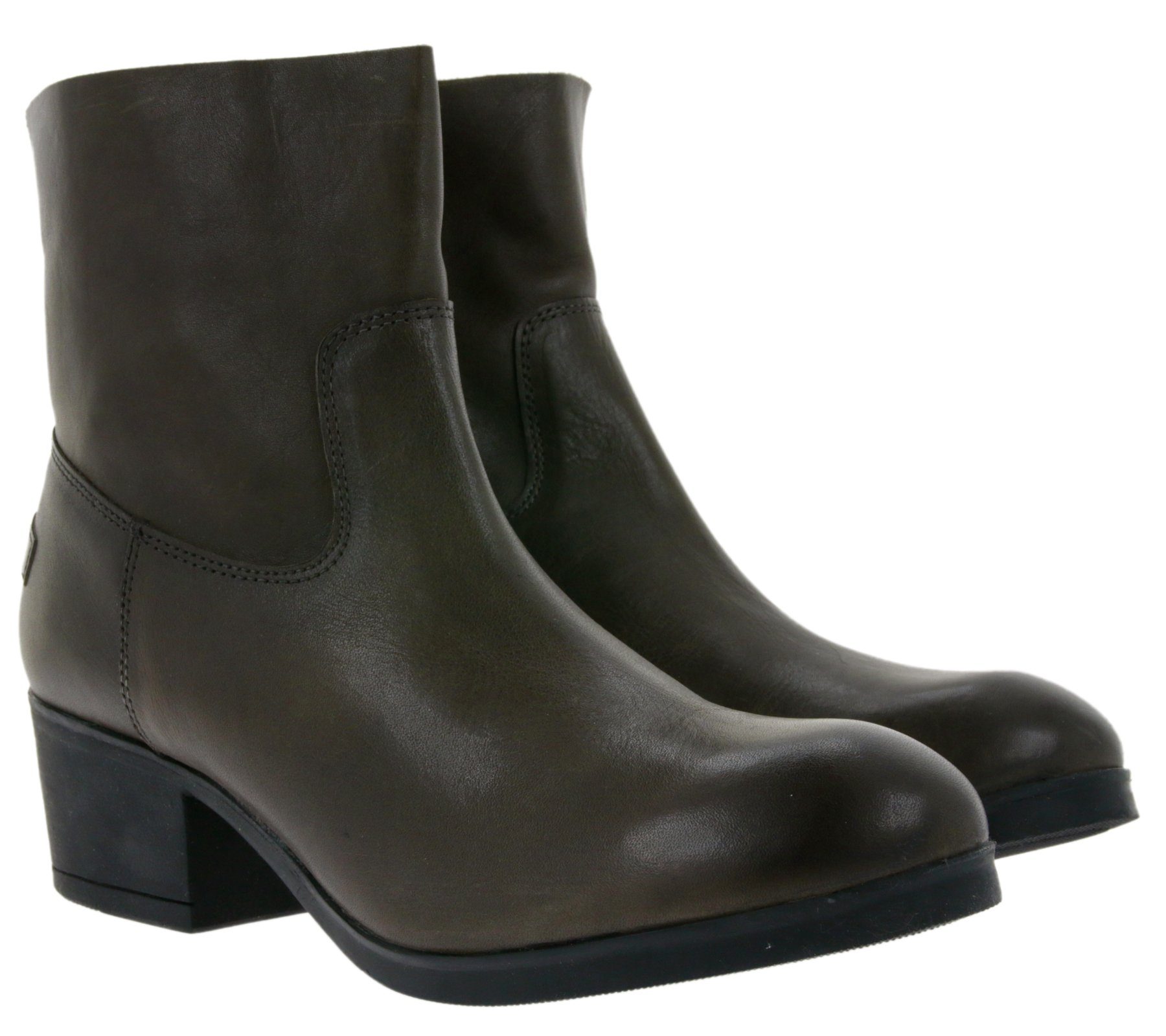 Stiefel Lazamani mit Stiefelette Echtleder-Boots Winter-Stiefel LAZAMANI 53.347 Damen Blockabsatz Grau