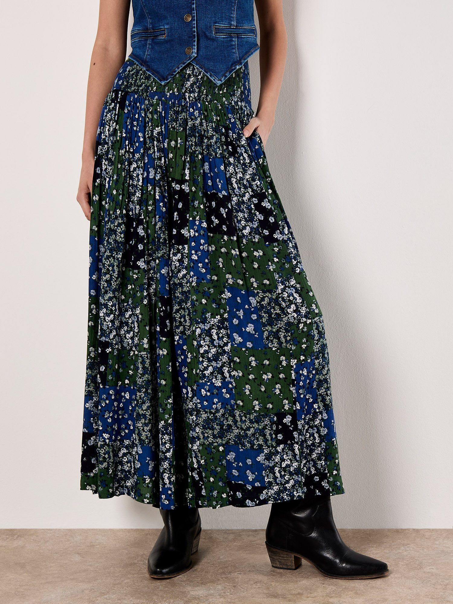 Apricot Culotte Hose im Patchwork-Design mit super weitem Bein günstig online kaufen