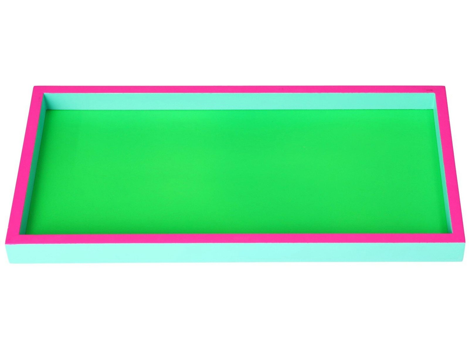 Giftcompany Dekotablett Neo Tablett rechteckig neon grün/neon pink/türkis 30cm