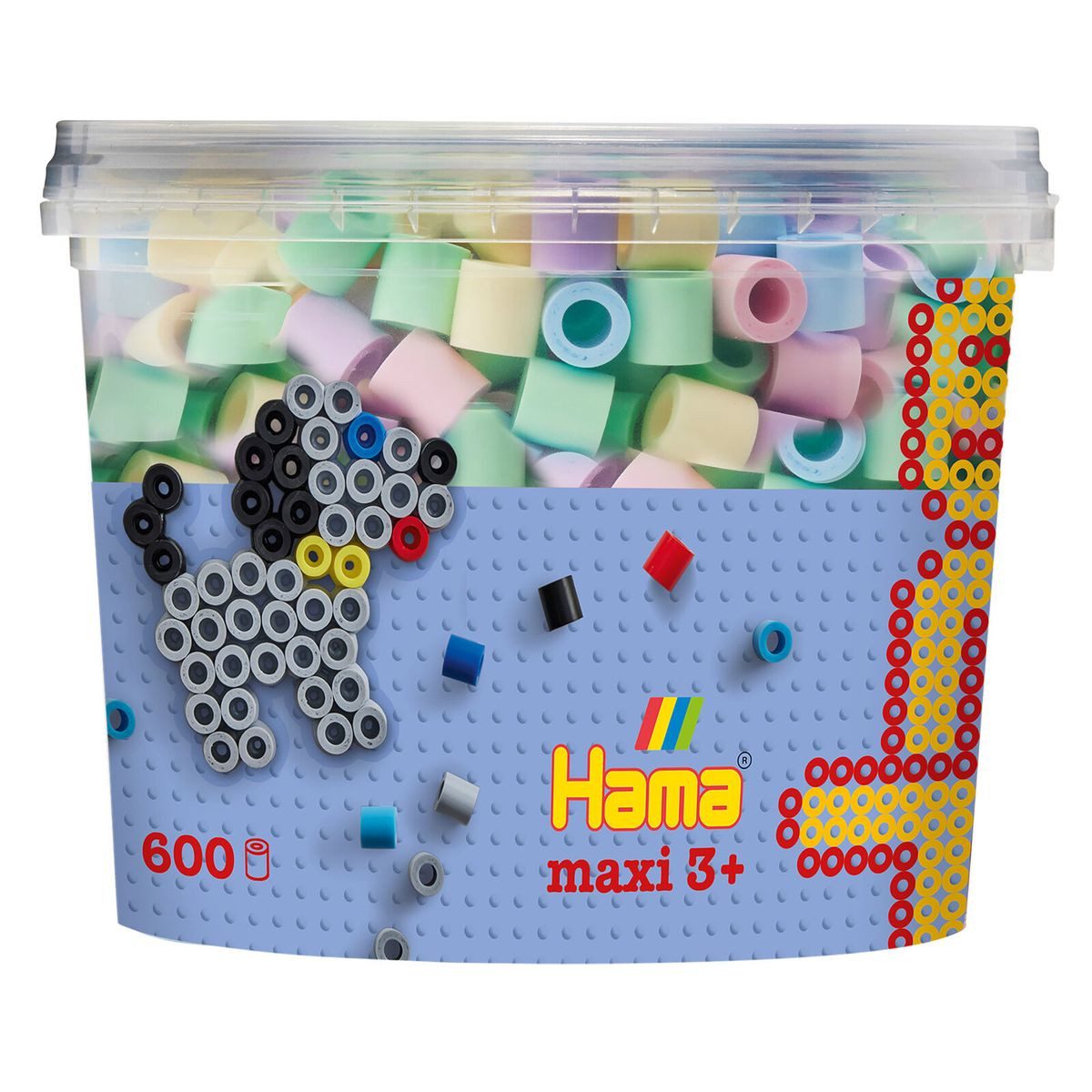 Dan Import Bügelperlen Hama Bügelperlen maxi Pastellmix 600 Stück Dose