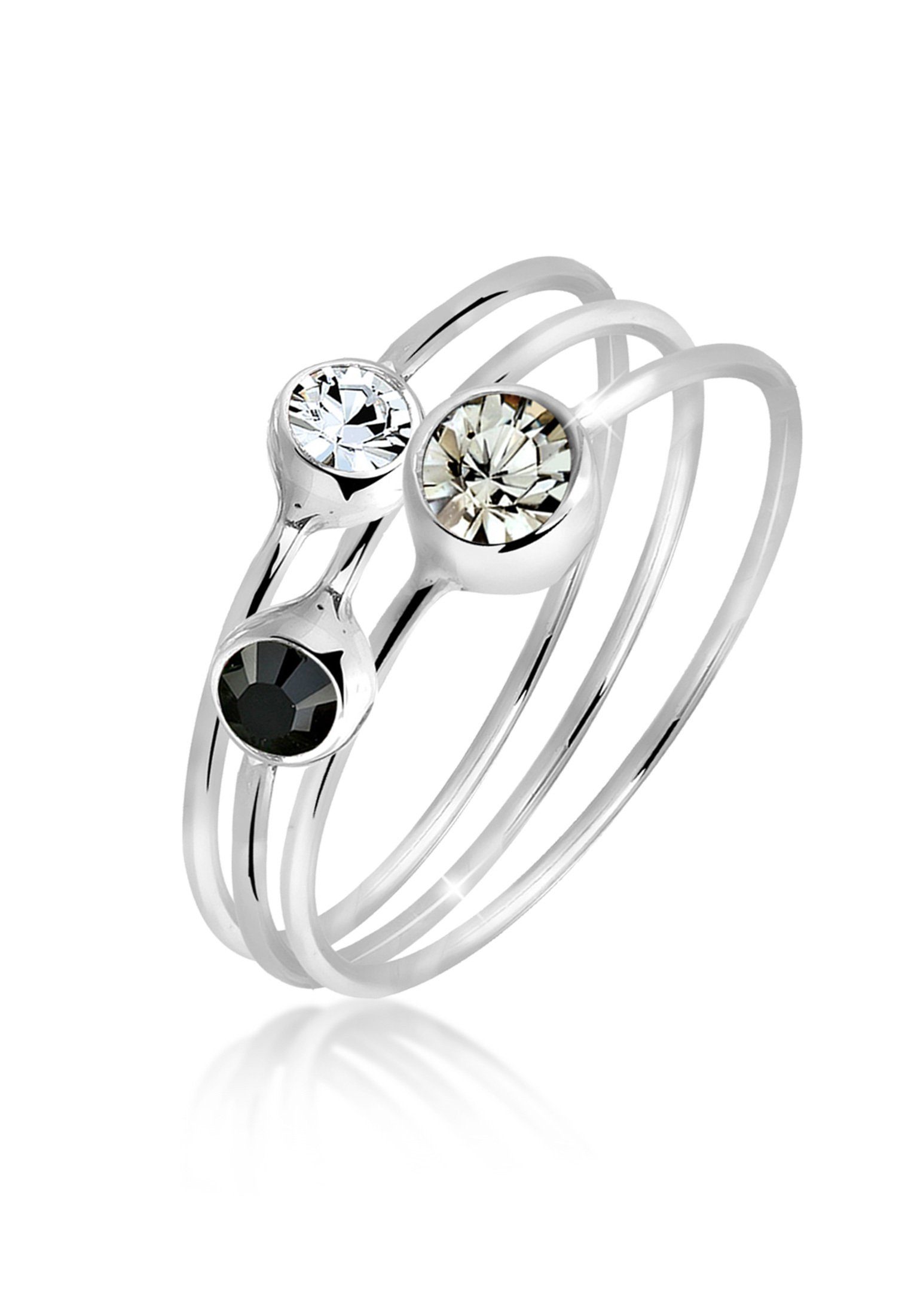 Ring-Set Stacking Zart Kristalle (3 tlg) 925 Sterling Silber